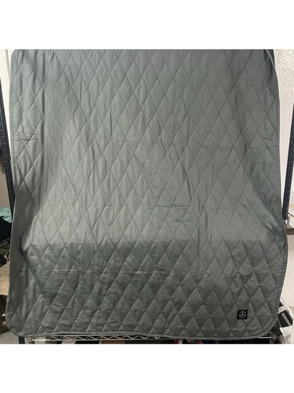Mercedes-Benz Quilted Gray/Black Pet Seat Cover Blanket 52”x75” Adj Straps Logo